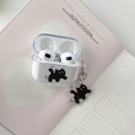 CUTECASE猫柄 Airpods Pro3ケース キーホルダー付 Airpods4/3ケース AirpodsPro2/Pro1カバー クリアケース 可愛すぎ CM5847