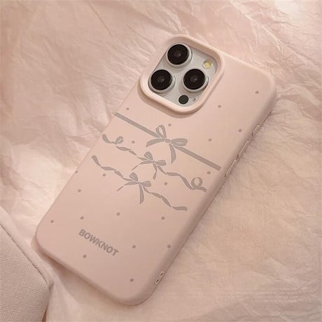 CUTECASEリボン柄 iPhone16/16plusケース シリコン ピンク iPhone15Pro/14/13Proケース　指紋防止 可愛い CM4627