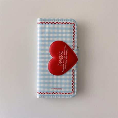 CUTECASE 手帳型 iPhone16Pro/16ケース ハートマグネット留め具 iPhone15pro/14pro/13ケース カード収納 トレンド感CM4667