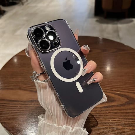CUTECASE iPhone16Promax電話ケースMagSafe対応 iPhone15/15proケース クリア 高透明度 レンズフイルム付シンプル 高品質 ハードケースCM3481
