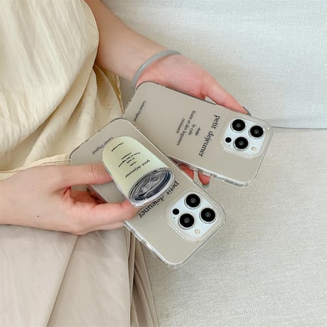 CUTECASE カップグリップ iPhone15/15proケース 英語 iPhone14/13pro/12ケース シック ファッションCM4472
