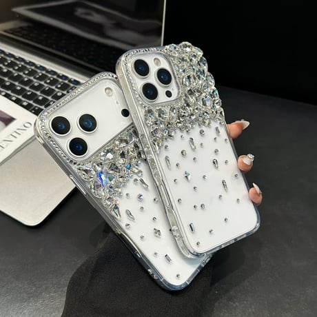 CUTECASE ダイヤデコiPhone17Promaxケース キラキラ感 高透明 iPhone17Pro/16Pro/15カバー 存在感抜群 きれい CM5898