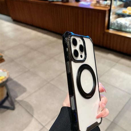CUTECASEロングストラップ付 iPhone16pro/16eケース リングスタンド付 iPhone15promax/14カバー 四角耐衝撃加工 CM5357