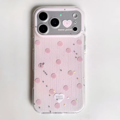 CUTECASE ストライプ柄 iPhone17Pro/17ケース キラキララメいり iPhone17ProMax/16/15Proカバー ハート柄カメラカバー 甘めコーデ CM6131