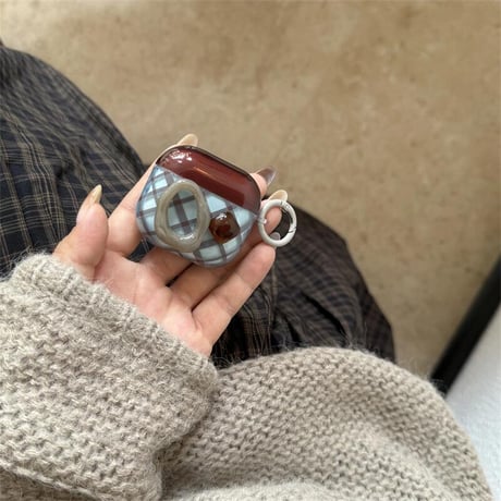 CUTECASE 菱形 Airpods4/Pro第3世代ケース チェーンストラップ/宝石デコ AirpodsPro3/2ケース シック airpods3カバー 可愛い 秋冬ファッション CM5685