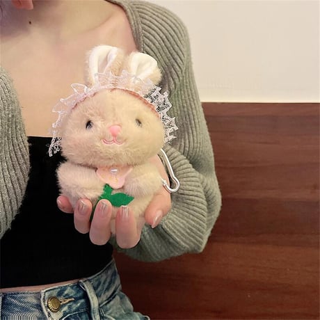 CUTECASEウサギ Airpods4ケース ふもふも 可愛い Airpodspro2カバー Airpods3/2 柔らかい ギフトに最適CM4912