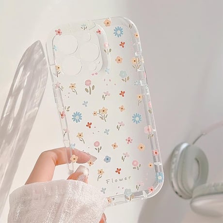 CUTECASE花柄 iPhone15/15proカバー グリップ付き iPhone14promax/13pro/12ケース 可愛い 女子力高いCM4468
