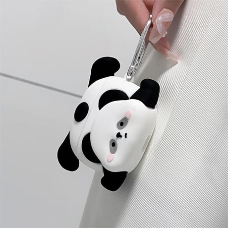 CUTECASE パンダ Airpodspro2/proケース キュート シリコンAirpods3/2カバー リング付 可愛い ギフトに最適CM4162