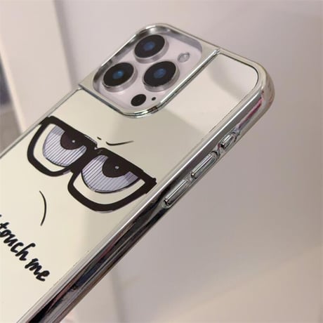 CUTECASEミラー iPhone16e/16proケース 面白い顔 iPhone15promax/14/13カバー 丈夫 耐久性ある CM5337