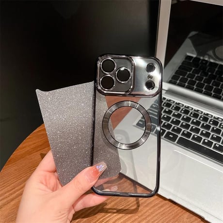 CUTECASE キラキラ iPhone17Pro/17ケース Magsafe充電 iPhone17Air/ProMaxケース ラメインナーシート付 CM5675