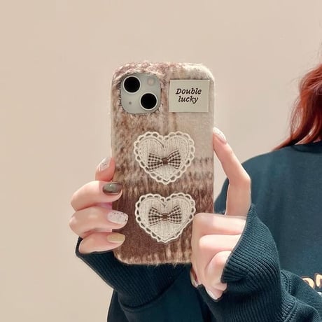CUTECASEリボン iphone16Pro/15proケース 織物 iPhone14pro/13/12/11カバー 秋冬アイテム 女子力UP 人気品CM4895