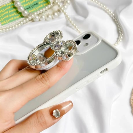 CUTECASE大人可愛い スマホグリップスタンド ジュエリー/ダイヤミラー オシャレ 女子力高い キラキラ 高級感たっぷり ギフトにおすすめCM5228