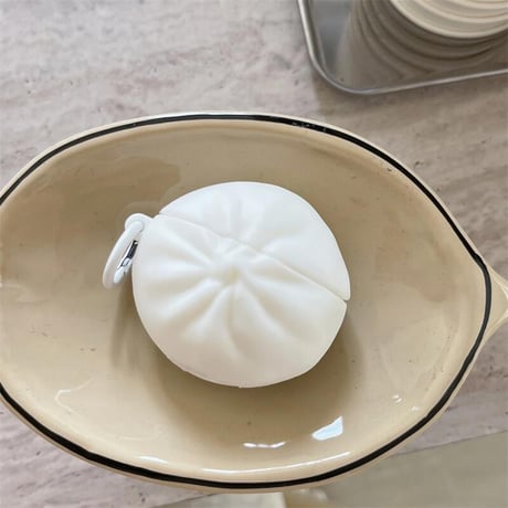 CUTECASEまんじゅう Airpods4ケース ギフトにおすすめ AirpodsPro2ケース airpods3/2カバー リング付き 面白い 食べ物デザインCM5387