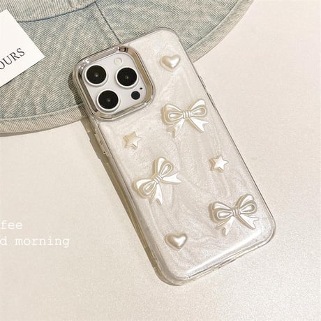CUTECASE リボン アイフォン15Pro/15ケース エレガント iPhone14promax/13/12proケース トレンドファッションCM4445