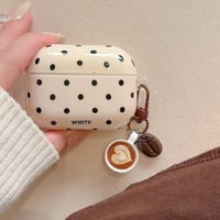 CUTECASE コーヒーカップ/豆キーホルダー Airpods Pro3ケース 水玉模様 Airpods4/3カバー pro2/pro1 韓国風CM6298