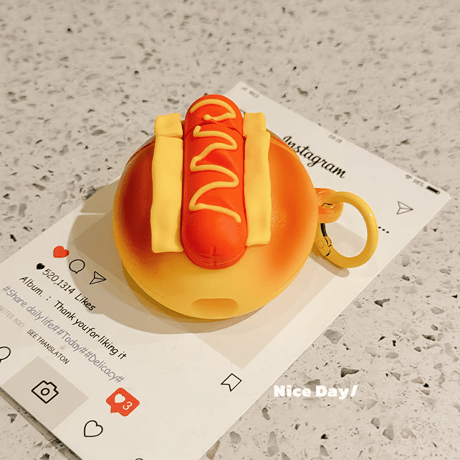 CUTECASEホットドッグパン Airpods4ケース 丈夫 AirpodsPro2ケース エアーポッズ3/2 かわいい ギフトにおすすめCM5578