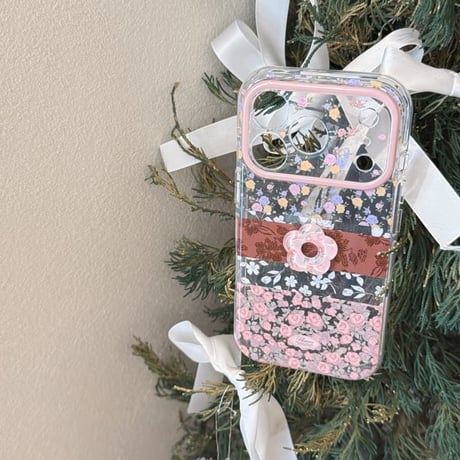 CUTECASE花柄 iPhone17Pro/17ケース リ春夏向け iPhone17ProMax/16Pro/15カバー かわいい 花カメラカバー CM6096