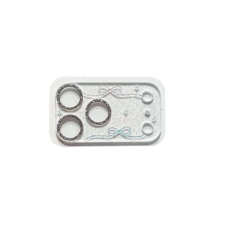 CUTECASE キラキララメ入りカメラ保護カバー iPhone17Pro iPhone17ProMax リボン/ガーリー ハンドメイド ガラスレンズフィルム 傷から保護 CM6465
