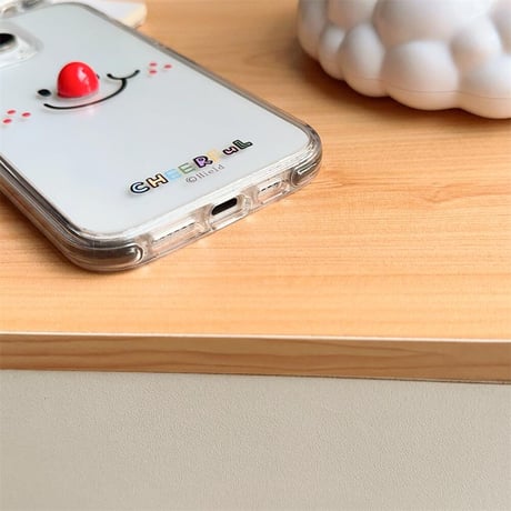 CUTECASE笑顔 iPhone15/15proケース 黄ばまないクリア iPhone14/13pro/12ケース かわいいCM4559