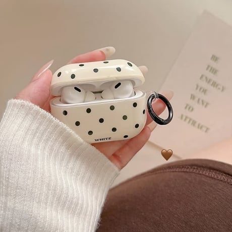 CUTECASE コーヒーカップ/豆キーホルダー Airpods Pro3ケース 水玉模様 Airpods4/3カバー pro2/pro1 韓国風CM6298