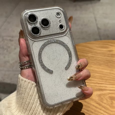 CUTECASE キラキラレンズカバー iPhone17/17プロケース MagSafe対応 ラメ iPhone17Promax/16Pro/15ケース クリアケース 耐衝撃頑丈CM6053