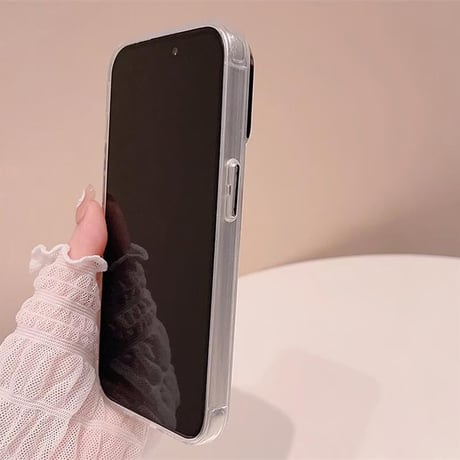 CUTECASE ラベンダーに合う iPhone17/17Proケース ハート柄 iPhone17ProMax/16/15proケース ぼかし染め 毛玉ストラップ 光沢感 女子力アップ CM5720