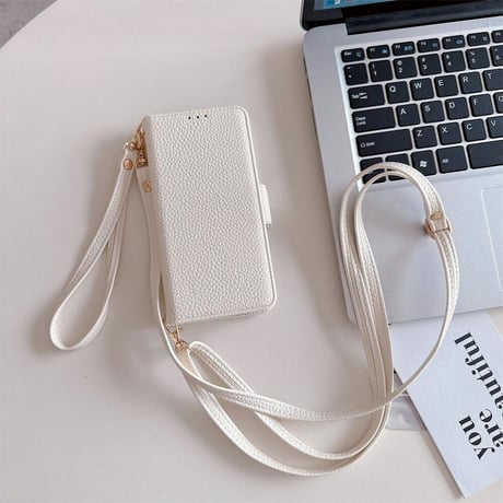CUTECASE 手帳型 アイフォン16pro/15ケース ストラップ付 革製 iPhone14promax/13/12カバー カード収納 スタンド付CM4462