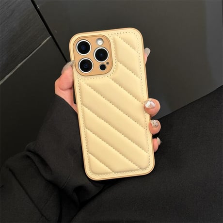 CUTECASEダウンっぽい iPhone16Pro/16ケース ストラップ付 iPhone15Promax/14/13proカバー 高級感高品質 オシャレ CM4911