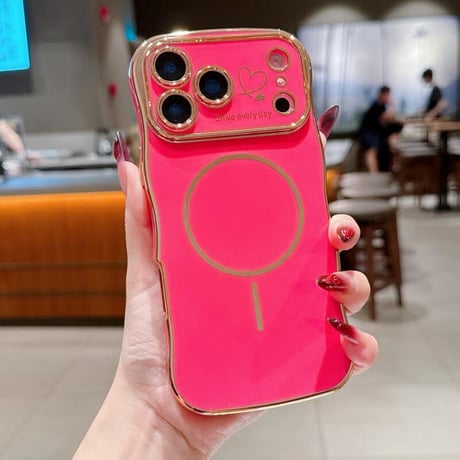 CUTECASE うねうねライン iPhone17/17proケース Magsafe ハート柄 iPhone17Air/17Promaxカバー 頑丈 耐久性 人気CM5650
