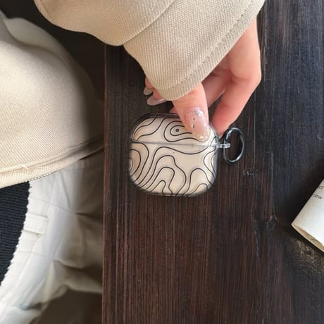 CUTECASE 線柄 AirpodsPro3ケース オシャレ シック エアポッズ4/3 AirpodsPro2/Proカバー 皮ストラップ ギフトにおすすめ CM5922