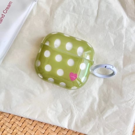 CUTECASE 水玉模様とハート柄 AirpodsPro3ケース 光沢感 Airpods4/3カバー pro2/Pro1ケース 可愛い お揃いコーデにおすすめCM6460