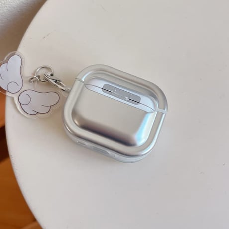 CUTECASE天使の翼 Airpods Pro3 ケース ダイヤデコ Airpods 4/3カバー エアポッズプロ2 キーホルダー メッキ CM6029