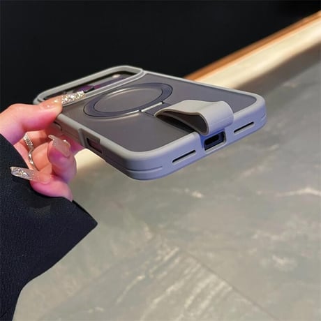 CUTECASE iPhone17Pro/17ProMaxケース Magsafe充電リングスタンド付 iPhone16Pro/15Plus/14カバー 指紋防止 高品質 落下防止ベルト CM5539