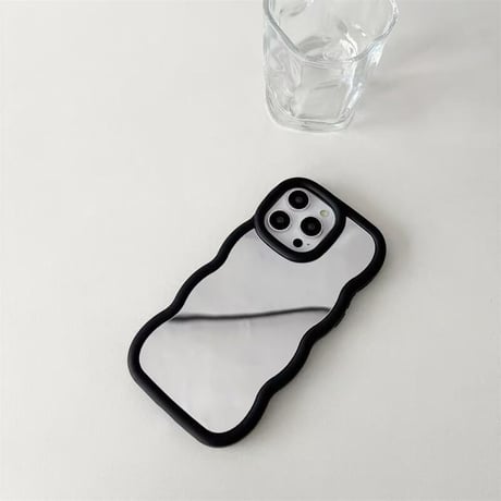 CUTECASE うねうねミラー iPhone16pro/15ケース 淡色系 iPhoneSE/14/13Promax/12/11カバー 使いやすい おしゃれCM5284