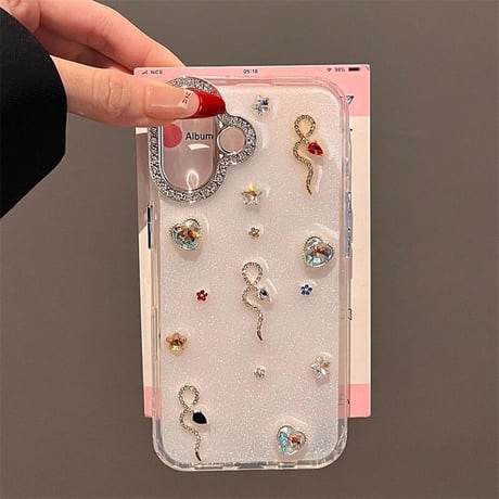 CUTECASEダイヤ iphone16/16proケース おしゃれ ジュエリー iphone15pro/14/13proケース エレガント 可愛い CM5006