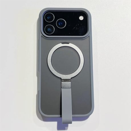 CUTECASE iPhone17Pro/17ProMaxケース Magsafe充電リングスタンド付 iPhone16Pro/15Plus/14カバー 指紋防止 高品質 落下防止ベルト CM5539