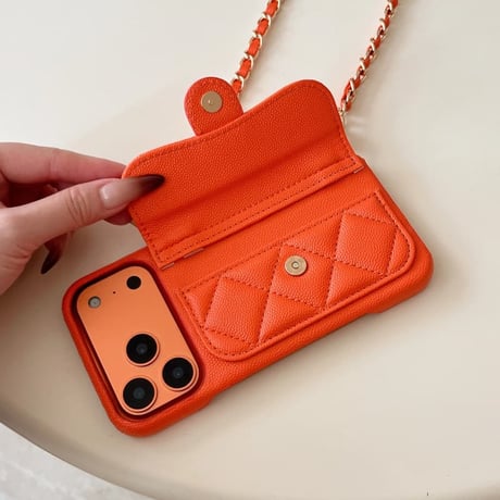 CUTECASE 革製 iPhone17Pro/17ケース カード入れ付 ショルダーチェーン付 iPhone17Promax/Air/16Proカバー 傷が付きにくい 高級感 耐久性CM5773