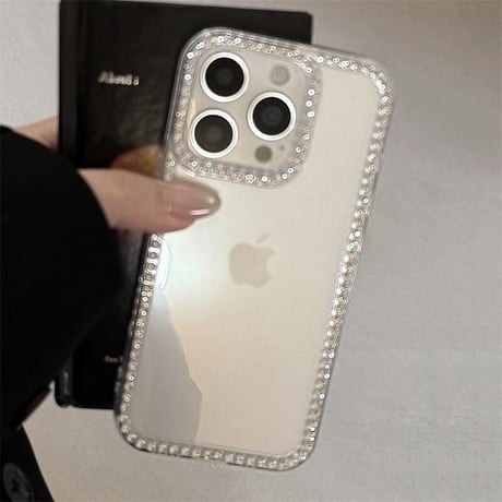 CUTECASEジュエリーライン iPhone16pro/17ケース 高透明 iPhone15pro/14plus/13カバー シンプル 高級感 飽きない CM5498