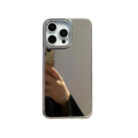 CUTECASEメイク直し鏡 iPhone16pro/17ケース ジュエリーデコ iPhone15pro/14plus/13promaxカバー 高級感 丈夫 CM5503