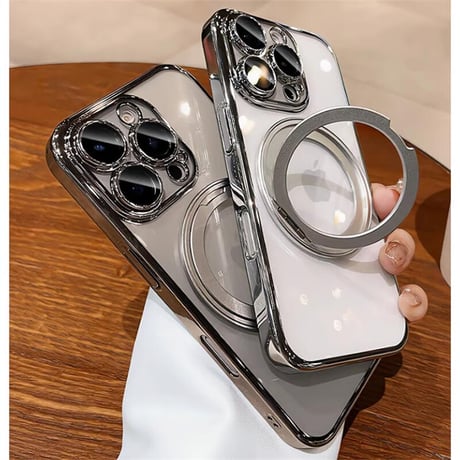 CUTECASE Magsafeリングスタンド iPhone17Pro/16promaxケース メタルカラー iPhone15pro/14/13proカバー 飽きない 高級感高品質CM5580