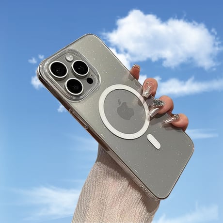 CUTECASE高品質キラキラクリアMagSafe iPhone16Pro/16ケース 黄ばまない iPhone15pro/14pro/13proケース ラメ入り 軽量薄型 高級感CM4664