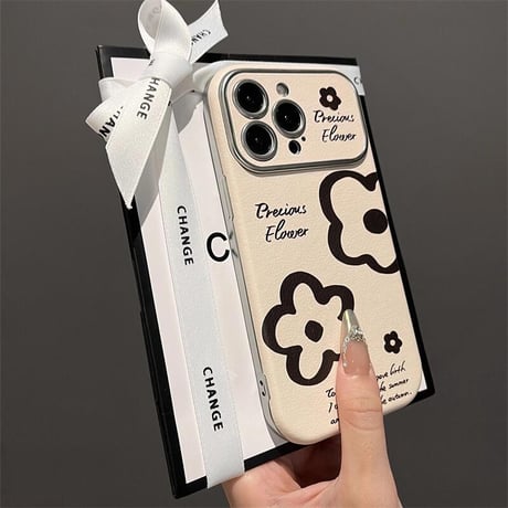 CUTECASE大人可愛い iPhone16/16Proケース 花柄 iPhone15/14Pro/13/12ケース 韓国風 指紋防止 CM4654