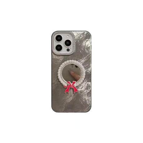 CUTECASE メイク直し 鏡iPhone15/16proケース キラキラアイフォン14プロ/13/12カバー お洒落 女子力アップ CM4572
