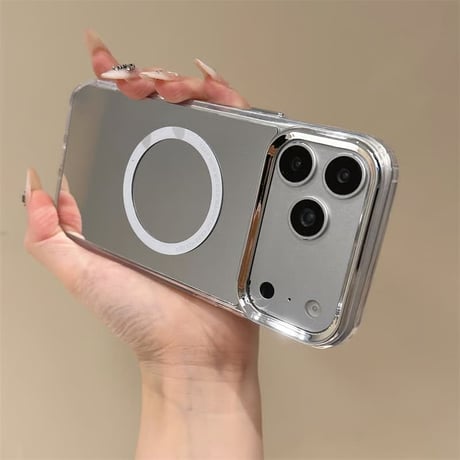 CUTECASE MagSafe対応ミラーiPhone17Promaxケースメッキ シルバー iPhone17Pro/16Promax/15Pro/14Pro/13ケース 頑丈 人気品CM6513