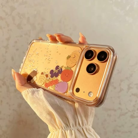 CUTECASE 動く野菜 iPhone17Promax/17Proケース 液体いり iPhone16Promax/15Proカバー 面白い 頑丈 ギフトにおすすめ CM6388