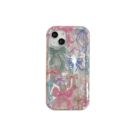 CUTECASEリボン柄 iPhone15/15promaxケース キラキラ iPhone14/13pro/12ケース かわいい 女子力UP CM4061