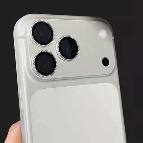CUTECASE 高級感 カメラレンズカバー iPhon17ProMax/17Pro/17/Air シルバー 傷から保護 装着しやすい オシャレCM6044