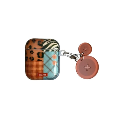CUTECASEおしゃれ Airpods4ケース ヒョウ柄/チェック柄 AirpodsPro2ケース airpods3/2カバー かわいい ボタンキーチェーン付 耐久性ある CM5304