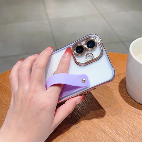 CUTECASE ベルト付 iPhone16/17proケース メタルカラー 黄ばまない iPhone15promax/14proカバー スタンド機能 高級感 CM5609