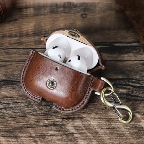 2024年新型Airpods4に適用 牛革イヤホンカバー フルカバー 落下防止 Apple 第4世代Bluetoothイヤホン保護カバー